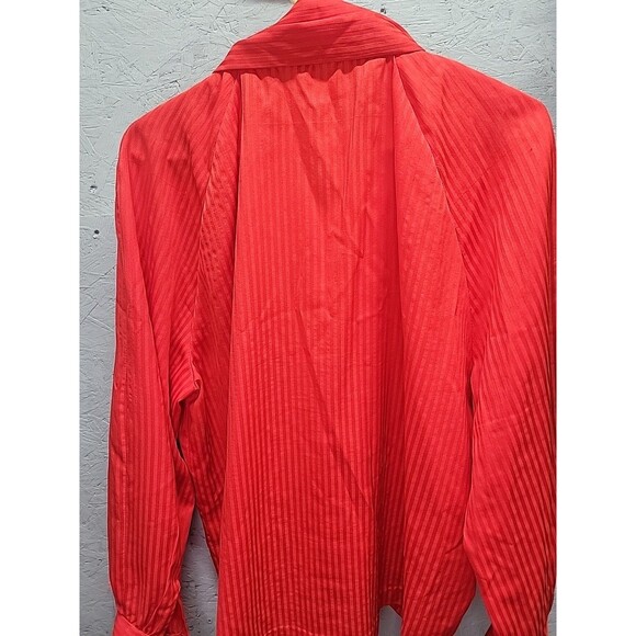 Vintage 70's Handmade Red Ribbed‎ Women's Button Front Plus Blouse Top Shirt 2x - Picture 10 of 11
